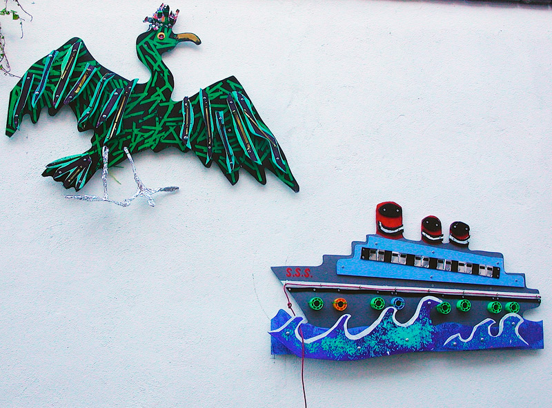 2007 - London E1 - Cormorant and Liner, Marine ply, paint, rubber, string, spools etc