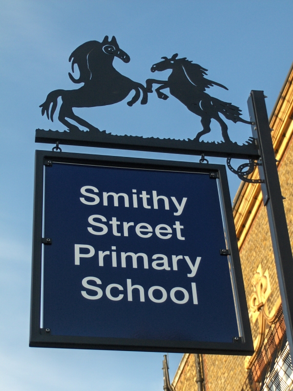 2011 - Enamel and Metal, double sided, school sign