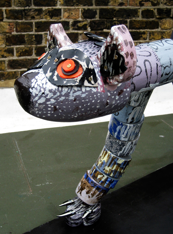 2008 - London E1 - Wood, painted, printed and stencilled, rubber